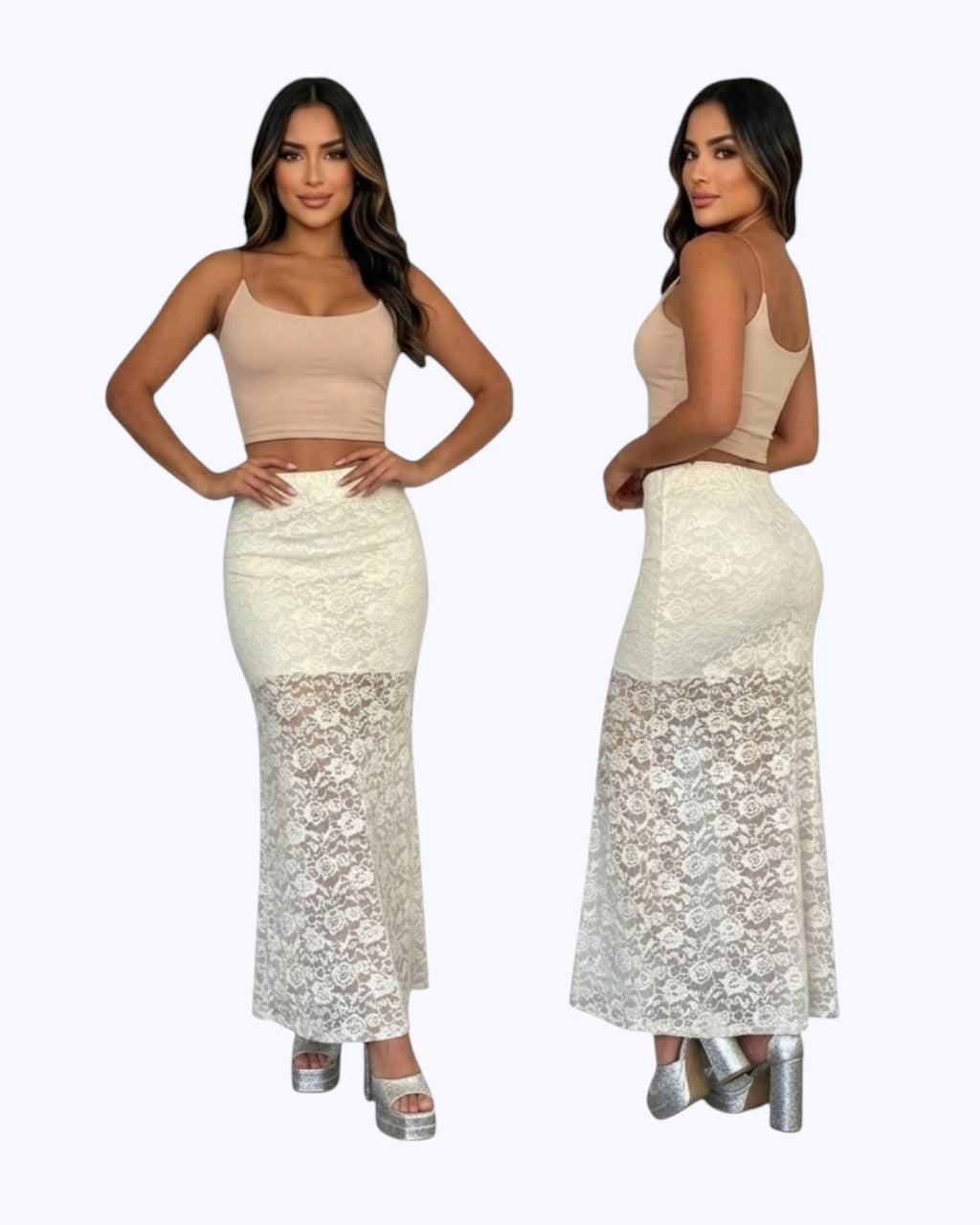 ✨ Falda Larga de Encaje: ¡El toque de elegancia y sofisticación que necesitas! 😍