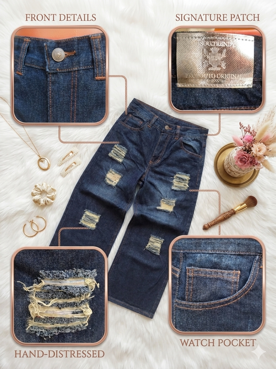 Pantalón Baggy - Denim Azul Oscuro