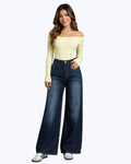 Jeans Baggy Tiro Alto Estilo Relajado