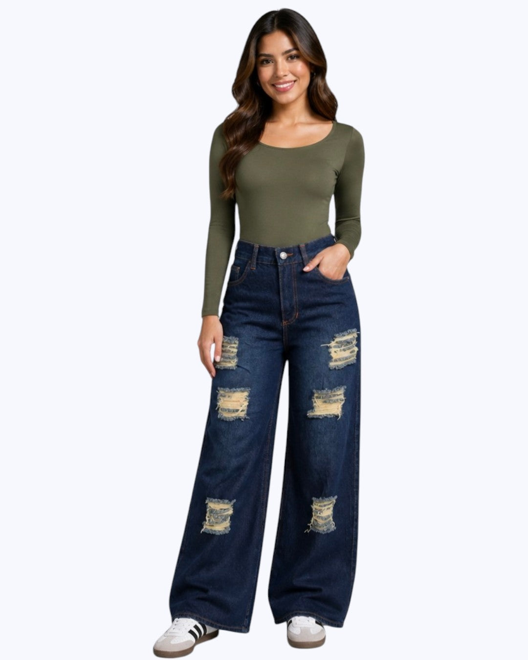 Pantalón Baggy - Denim Azul Oscuro