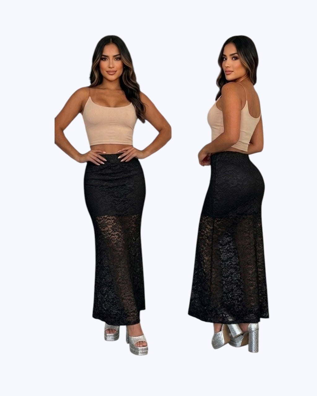 ✨ Falda Larga de Encaje: ¡El toque de elegancia y sofisticación que necesitas! 😍