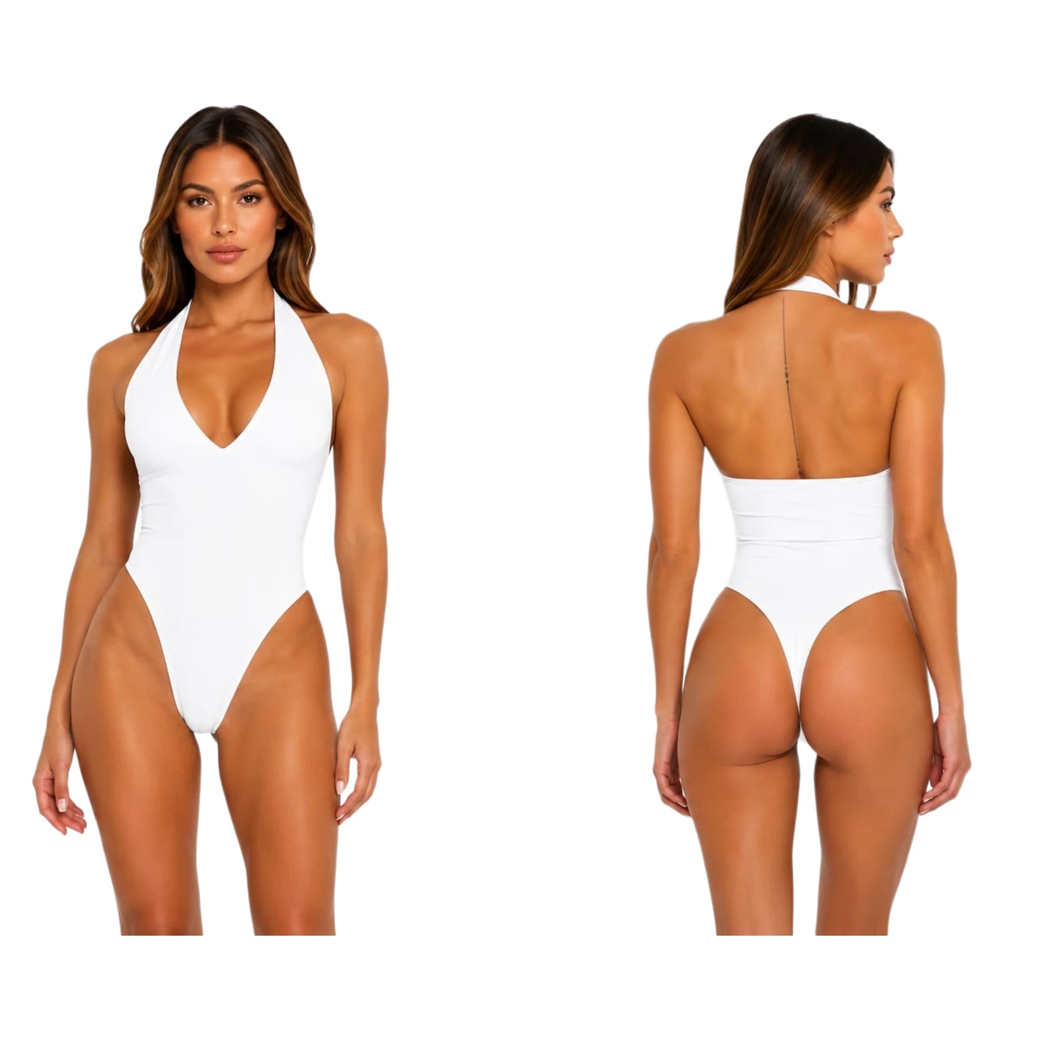 Body Halter Escote Profundo en Licra Premium | Talla Única | Varios Colores | Bisou Trendy