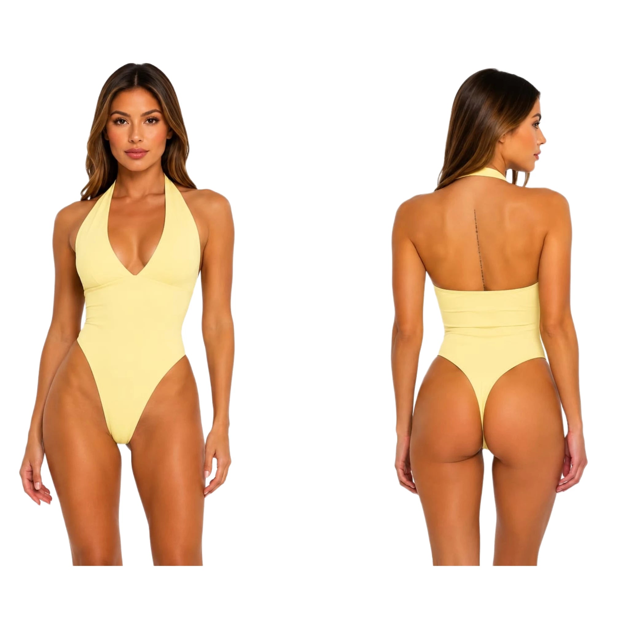 Body Halter Escote Profundo en Licra Premium | Talla Única | Varios Colores | Bisou Trendy