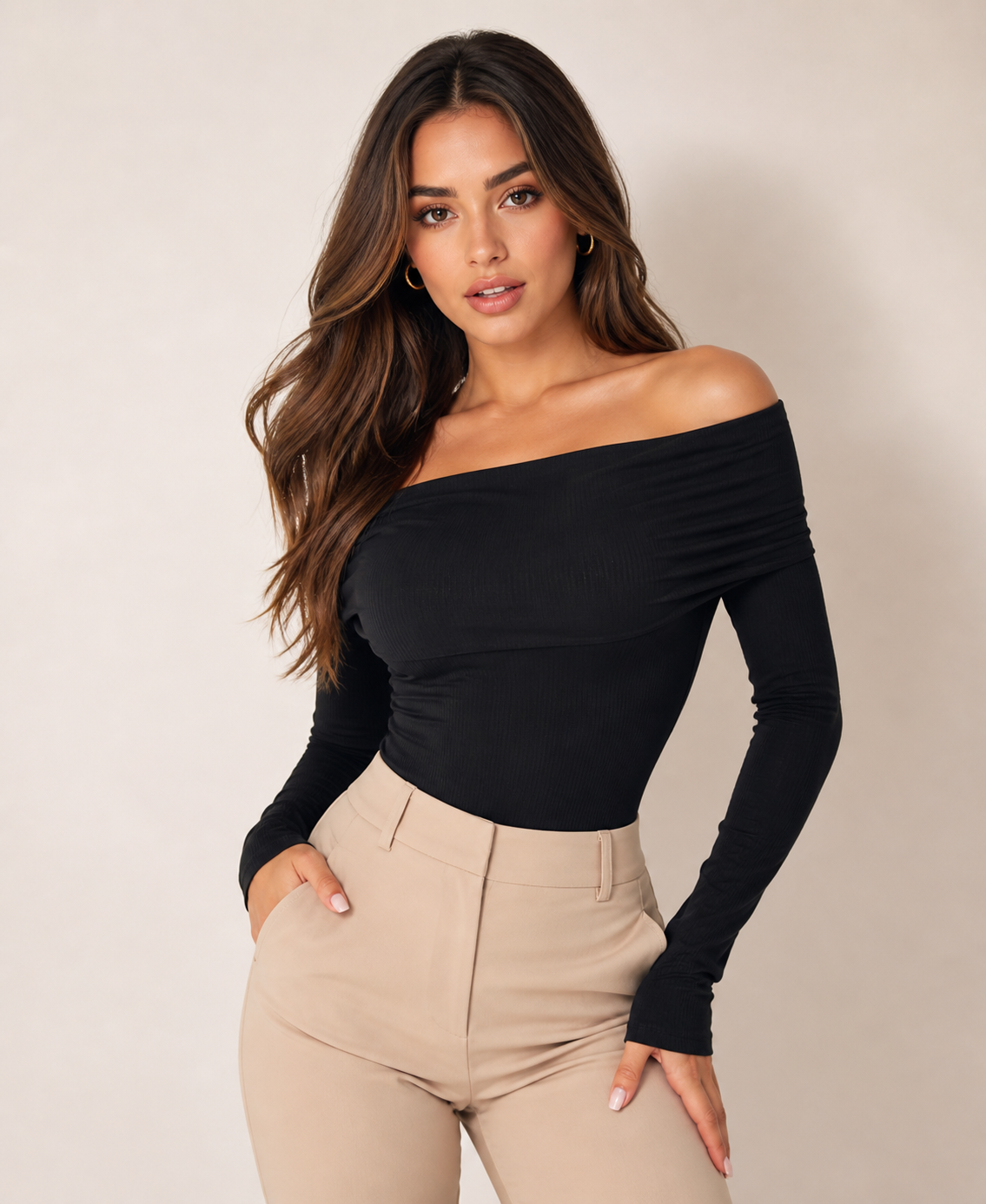 Body Manga Larga Cuello Bandeja – Ajuste Perfecto
