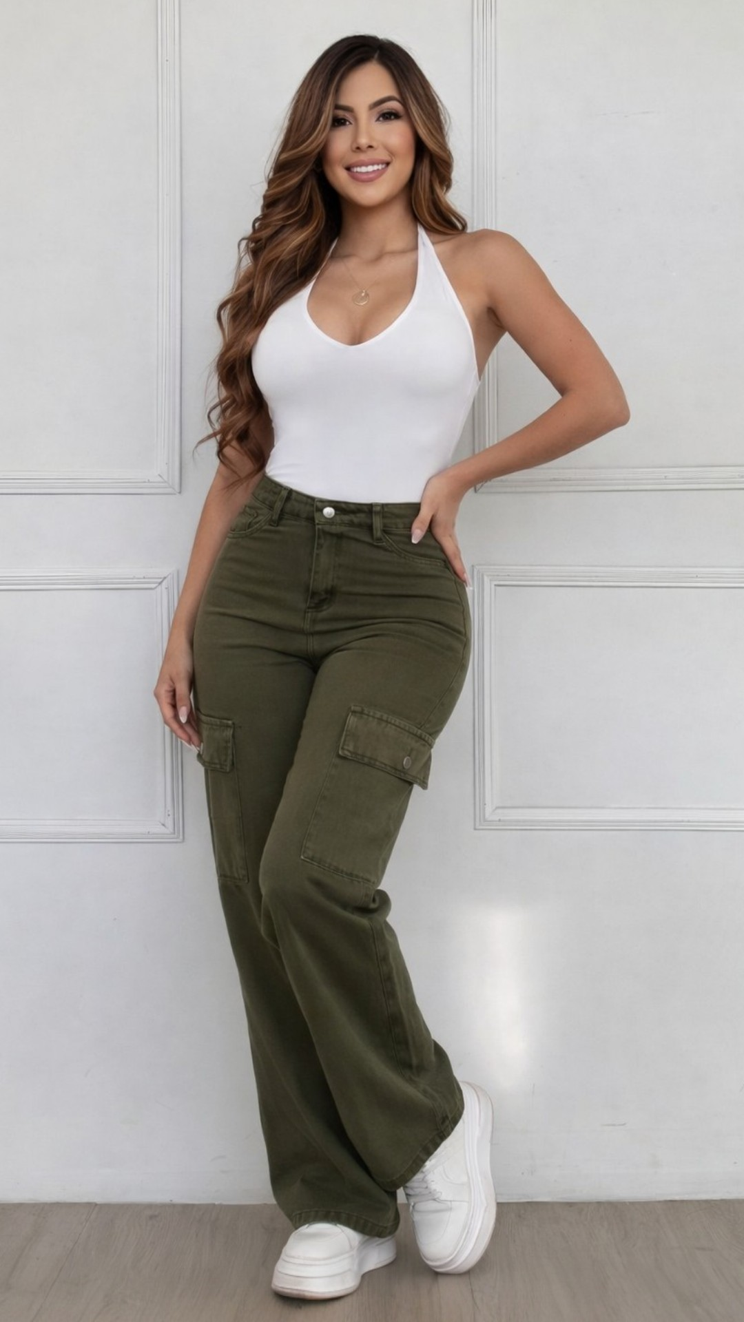 👖 Cargo Wide Leg Verde Oliva: ¡El toque urbano y chic! 🌿🔥