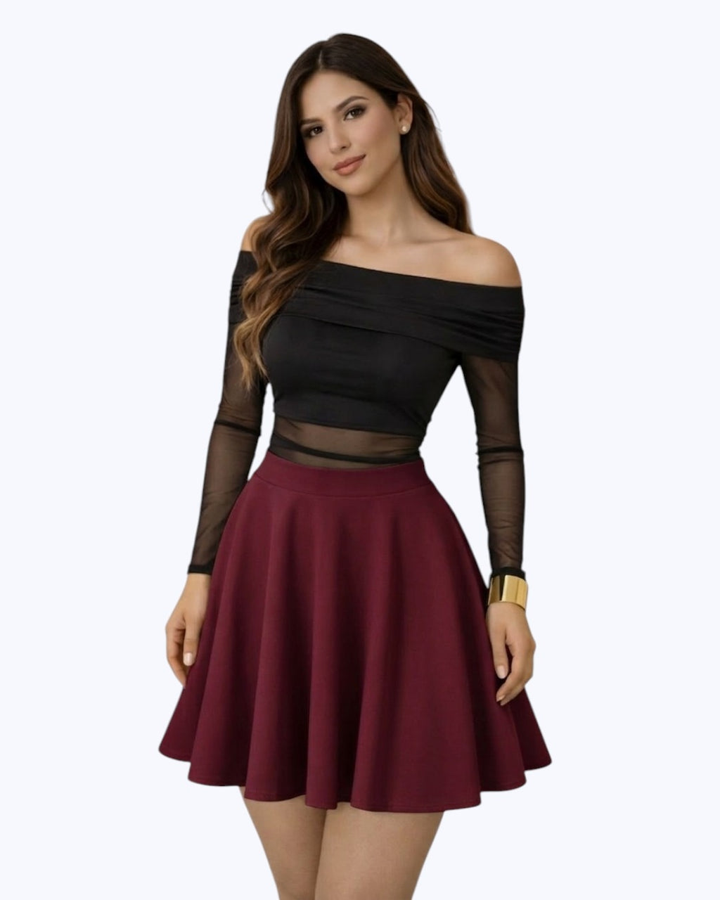 Falda Mini Acampanada  Estilo Skater 7 colores