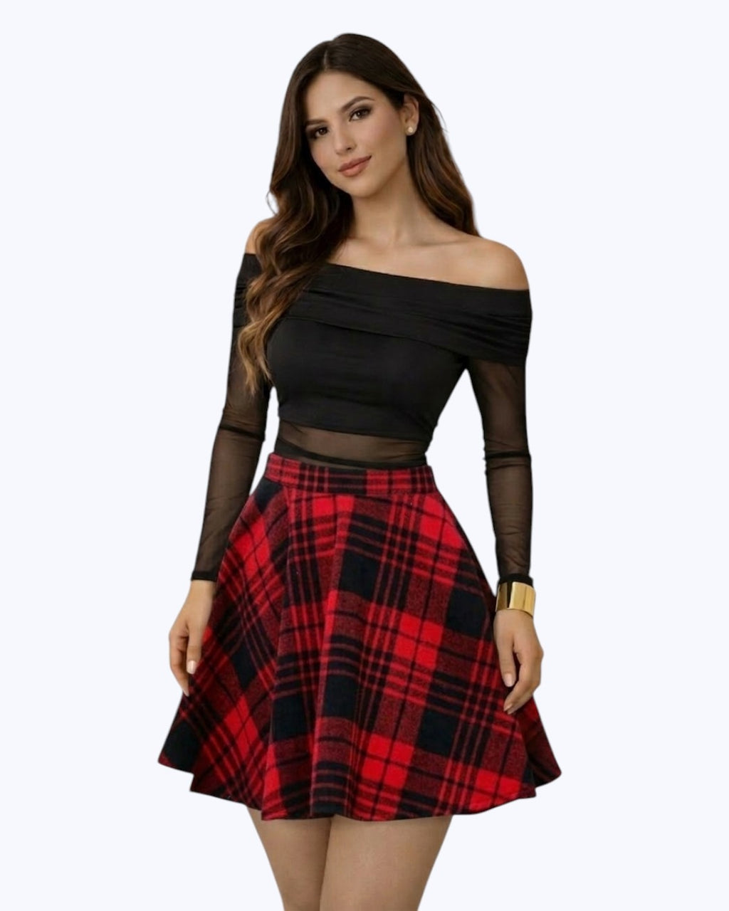 Falda Mini Acampanada  Estilo Skater 7 colores