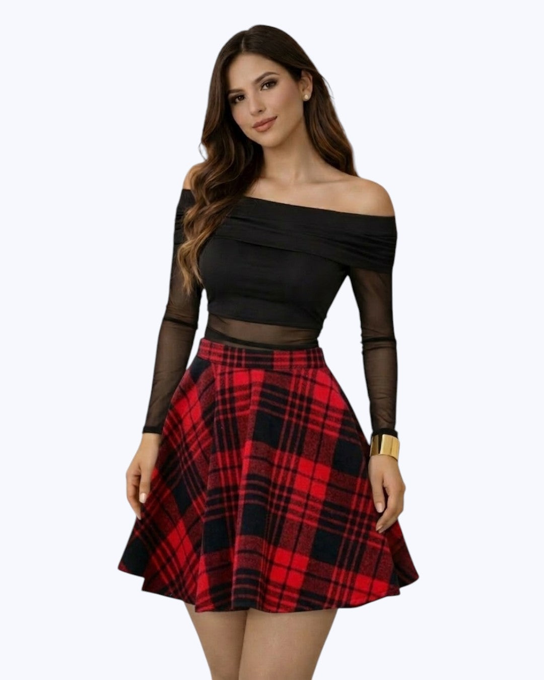 Falda Mini Acampanada  Estilo Skater 7 colores