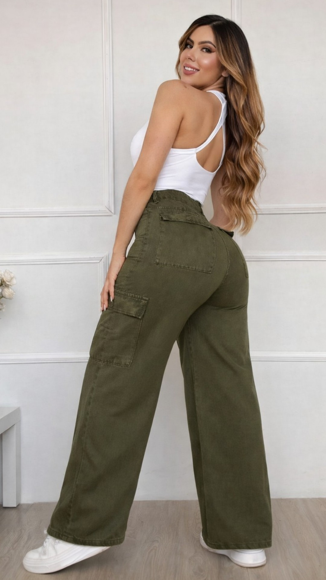 👖 Cargo Wide Leg Verde Oliva: ¡El toque urbano y chic! 🌿🔥